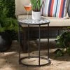 Promo ⌛ Baxton Studio Kaden Modern Metal Outdoor Side Table With Colored Glass Tabletop 😀