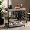 Buy ⭐ Baxton Studio Laine Modern & Industrial Charcoal Finished Wood Black Metal Wine Cart 💯