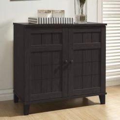 Promo ๐ Baxton Studio Glidden Dark Brown Wood Multi-use Cabinet ๐
