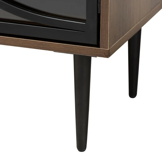 Flash Sale ๐งจ Baxton Studio Carter Mid-Century Modern Industrial Walnut Brown Finished Wood And Black Metal 2-Door Sideboard โ๏ธ - Image 7
