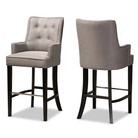 Hot Sale 👍 Baxton Studio Aldon Modern And Contemporary 2-Piece Bar Stool Set Beige 😀 - Image 3