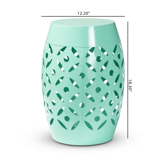 Cheap โ๏ธ Baxton Studio Hallie Modern And Contemporary Aqua Finished Metal Outdoor Side Table ๐ - Image 8