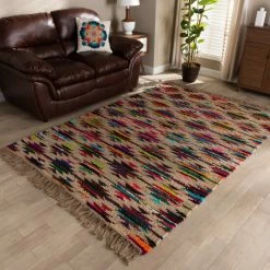 Wholesale 👍 Baxton Studio Zurich Modern Multi-Colored Handwoven Hemp Blend Area Rug - 5' X 8'/Surplus 🎁