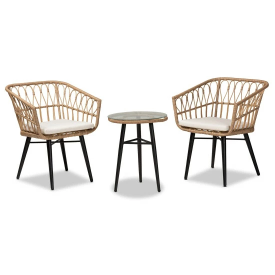 Cheapest ๐ Baxton Studio Aimon Modern & Contemporary 3-Piece Synthetic Rattan Patio Bistro Set โ๏ธ - Image 8