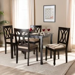 Outlet ❤️ Baxton Studio Modern And Contemporary 5-Piece Dining Set Brown 👍