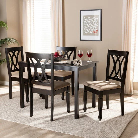 Outlet ❤️ Baxton Studio Modern And Contemporary 5-Piece Dining Set Brown 👍