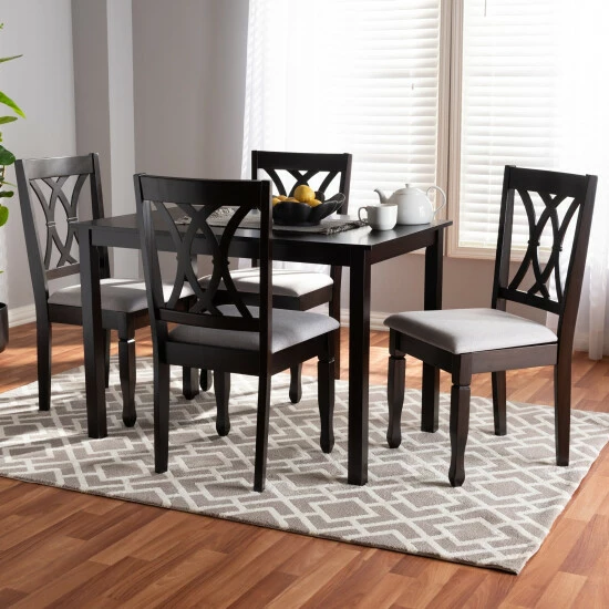 Outlet ❤️ Baxton Studio Modern And Contemporary 5-Piece Dining Set Brown 👍 - Image 2