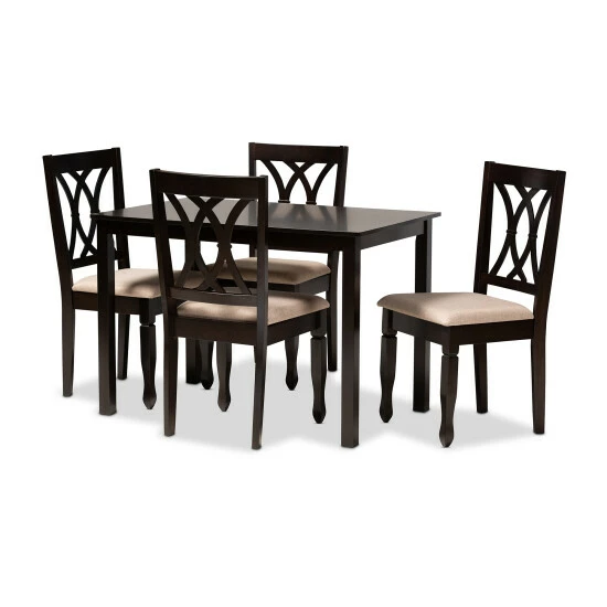 Outlet ❤️ Baxton Studio Modern And Contemporary 5-Piece Dining Set Brown 👍 - Image 3