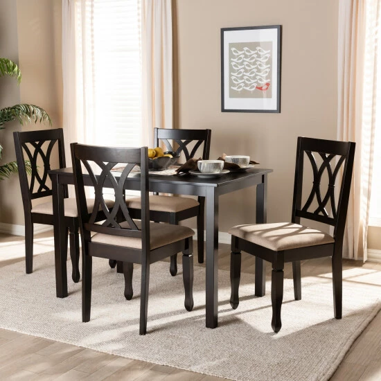 Outlet ❤️ Baxton Studio Modern And Contemporary 5-Piece Dining Set Brown 👍 - Image 5