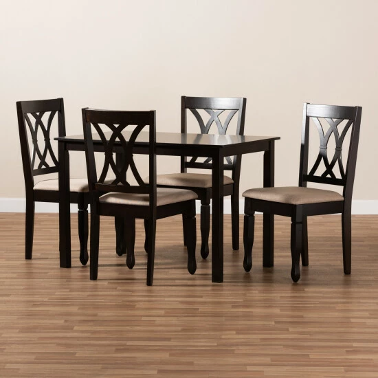 Outlet ❤️ Baxton Studio Modern And Contemporary 5-Piece Dining Set Brown 👍 - Image 6