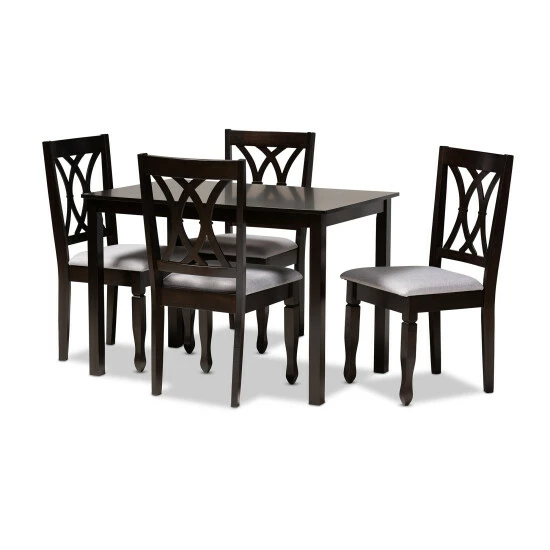 Outlet ❤️ Baxton Studio Modern And Contemporary 5-Piece Dining Set Brown 👍 - Image 7