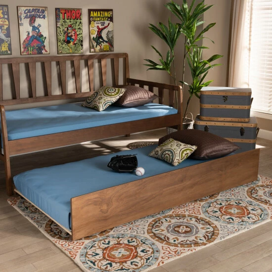 Best Sale ๐ Baxton Studio Midori Modern And Contemporary Transitional Twin Size Trundle Bed ๐ฅฐ