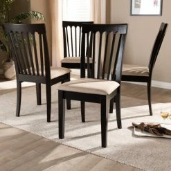 Top 10 😉 Baxton Studio Modern And Contemporary Dining Chair 4-Piece Set Sand Brown 🛒