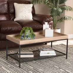 Best reviews of 🛒 Baxton Studio Overton Modern Industrial Oak Brown Finished Wood/ Metal Coffee Table 🎉
