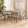 Buy 🔥 Baxton Studio Carmen Modern And Contemporary Metal And Wood 5-Piece Dining Set-Oak 🧨