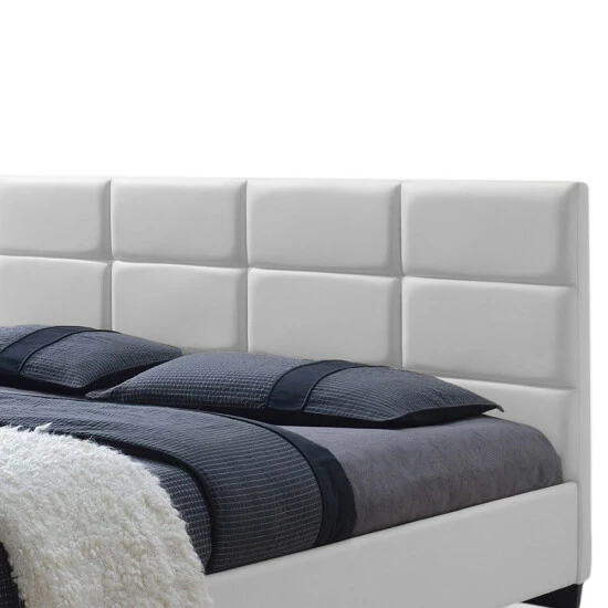 Buy โ Baxton Studio Vivaldi Contemporary White Faux Leather Padded Platform Base Bed โ๏ธ - Image 6