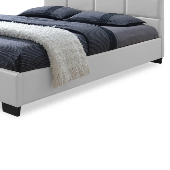 Buy โ Baxton Studio Vivaldi Contemporary White Faux Leather Padded Platform Base Bed โ๏ธ - Image 7