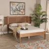 Best reviews of 👏 Baxton Studio Eridian Mid-Century Modern Walnut Brown Finished Wood And Natural Rattan Platform Bed 🎁