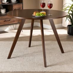 Brand new ๐งจ Baxton Studio Alana Mid-Century Modern Transitional Round Wood Dining Table โค๏ธ