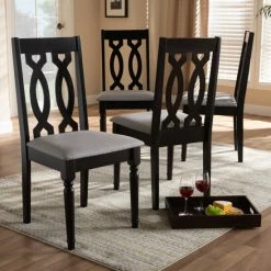 Brand new โ Baxton Studio Modern And Contemporary Fabric 4-Piece Dining Chair Set Sand โ