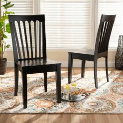 New 😀 Baxton Studio Minette Modern And Contemporary Transitional 2-Piece Dining Chair Set Dark Brown 😉