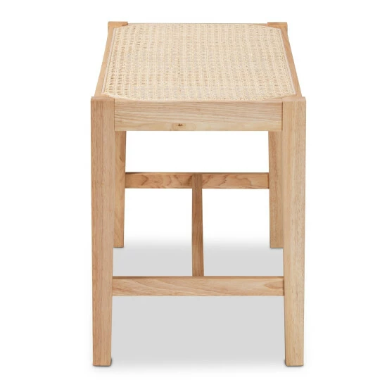 Budget ๐ฏ Baxton Studio Danyl Mid-Century Modern Oak Brown Finished Wood Rattan Accent Bench ๐ฅฐ - Image 4