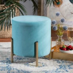 Brand new ✔️ Baxton Studio Thurman Contemporary Glam & Luxe Velvet Upholstered Metal Ottoman 🎉