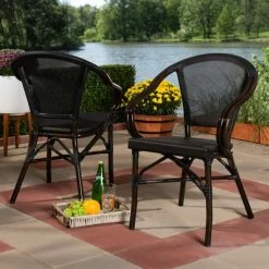 Flash Sale 😍 Indoor And Outdoor Stackable Dining Chair 2-Piece Set By Baxton Studio Grey 😍