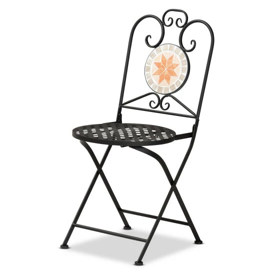 Cheap ๐ Baxton Studio Santina Contemporary Metal And Ceramic Tile 3-Piece Outdoor Bistro Set ๐ - Image 3