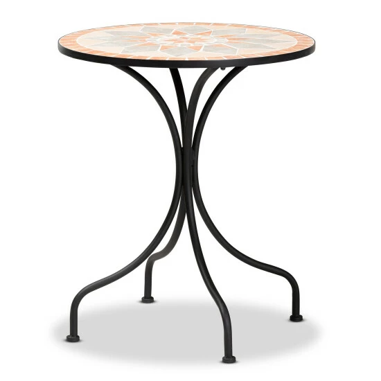 Cheap ๐ Baxton Studio Santina Contemporary Metal And Ceramic Tile 3-Piece Outdoor Bistro Set ๐ - Image 4