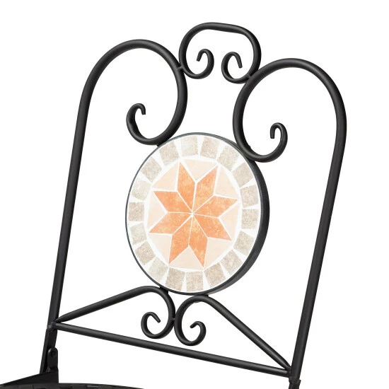 Cheap ๐ Baxton Studio Santina Contemporary Metal And Ceramic Tile 3-Piece Outdoor Bistro Set ๐ - Image 6