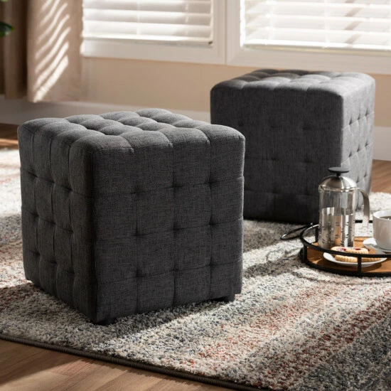 Best reviews of ๐ Baxton Studio Contemporary Fabric 2-Piece Ottoman Set Light Blue ๐ - Image 2