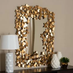 Deals 🌟 Contemporary Antique Gold Butterfly Wall Mirror By Baxton Studio - Antique Gold ❤️