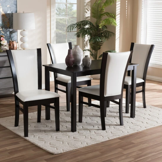 Top 10 ❤️ Contemporary 5-Piece White Faux Leather Dining Set by Baxton Studio 😉