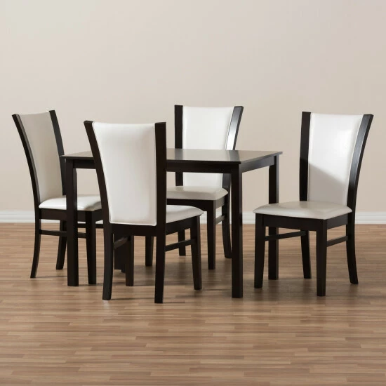 Top 10 ❤️ Contemporary 5-Piece White Faux Leather Dining Set by Baxton Studio 😉 - Image 7
