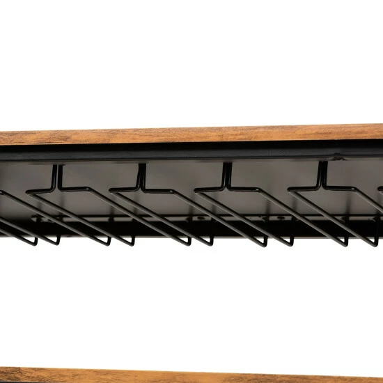 Coupon โ Baxton Studio Dania Antique Vintage Industrial Metal And Wood Mobile Wine Bar Cart ๐ - Image 5