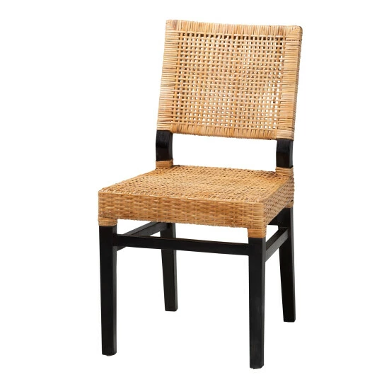 Wholesale ๐ Baxton Studio Lesia Modern Bohemian Natural Brown Rattan And Espresso Brown Mahogany Wood Dining Chair โญ - Image 2