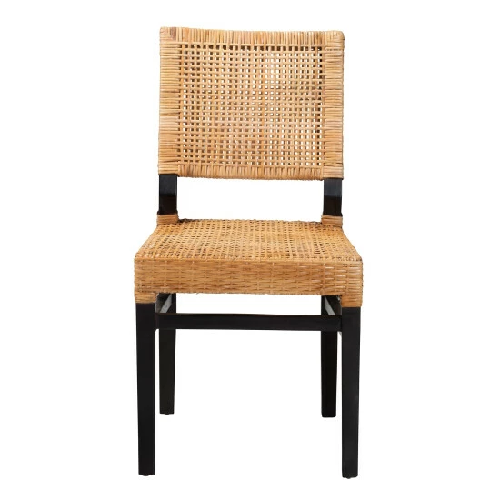 Wholesale ๐ Baxton Studio Lesia Modern Bohemian Natural Brown Rattan And Espresso Brown Mahogany Wood Dining Chair โญ - Image 3