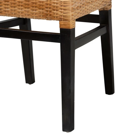 Wholesale ๐ Baxton Studio Lesia Modern Bohemian Natural Brown Rattan And Espresso Brown Mahogany Wood Dining Chair โญ - Image 7