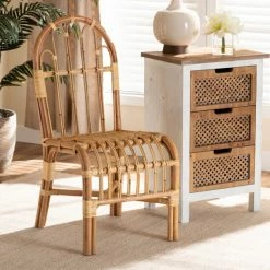Promo โ Baxton Studio Athena Modern Natural Finished Rattan Dining Chair ๐ฅ