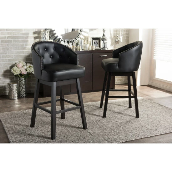 Wholesale โ๏ธ Traditional Faux Leather 30" Bar Stool By Baxton Studio ๐