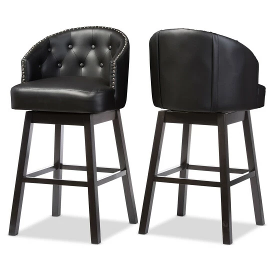 Wholesale โ๏ธ Traditional Faux Leather 30" Bar Stool By Baxton Studio ๐ - Image 5