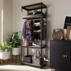 Best reviews of 💯 Metal 4-Shelf Closet Storage Racking Organizer By Baxton Studio Black 🤩