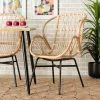 Budget 🎉 Baxton Studio Caelia Modern Bohemian Natural Brown Rattan And Black Metal Chair 🔔