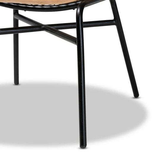 Budget 🎉 Baxton Studio Caelia Modern Bohemian Natural Brown Rattan And Black Metal Chair 🔔 - Image 7