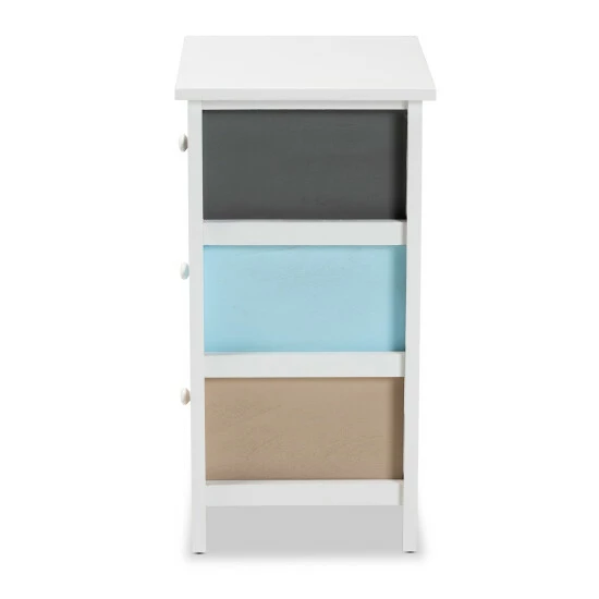 Best reviews of ๐ Baxton Studio Kalila Modern And Contemporary White And Multi-Colored Finished Wood 3-Drawer End Table ๐ฅ - Image 5