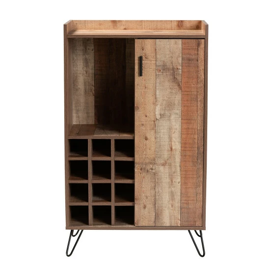 Best deal ๐ Baxton Studio Mathis Brown Wood And Rose Gold Metal Wine Storage Cabinet ๐ฏ - Image 4
