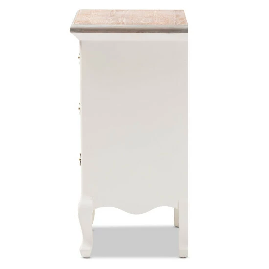 Budget 🤩 Baxton Studio Capucine Antique French Country Cottage Wood 3-Drawer End Table Grey 🤩 - Image 6
