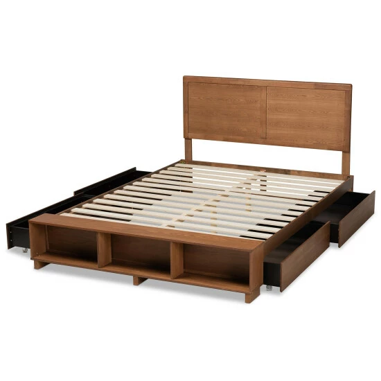 Best deal ๐คฉ Baxton Studio Tamsin Modern Transitional 4-Drawer Storage Bed With Built-In Shelves ๐ฅ - Image 6