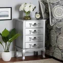 Budget 🎁 Baxton Studio Callen Classic And Traditional White Finished Wood 4-Drawer End Table 🥰